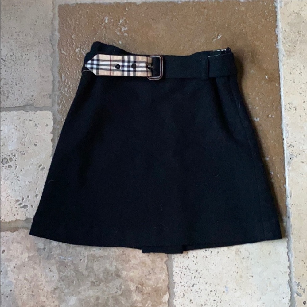 Burberry Girls Size 8 Black Wool Skirt